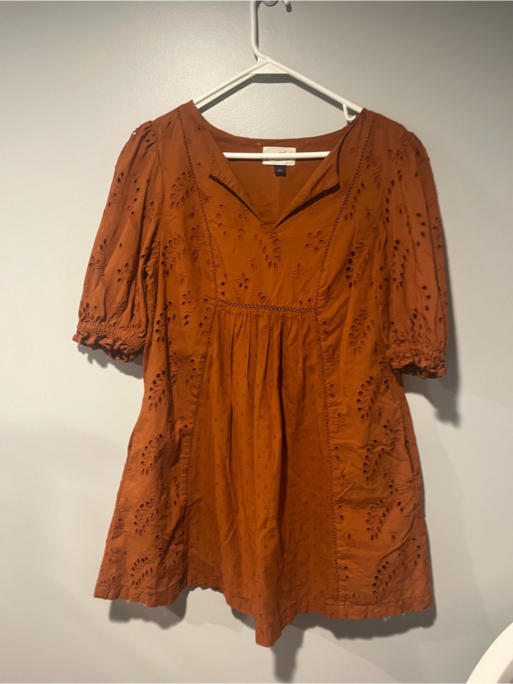 Universal Thread Rust Eyelet Babydoll Dress